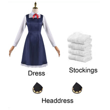 Load image into Gallery viewer, Women Spy x Family Costume Anya Forger Cosplay Navy Dress with Headdress and Stockings