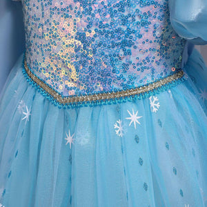 Costume Princess Elsa Cosplay Dress with Robe For Girls Birthday Party Dress With Accessories