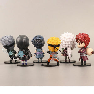 6PCS 8cm Naruto Figure Cute Chibi Naruto Gaara Itach Sasuke Jiraiya Figure Toys