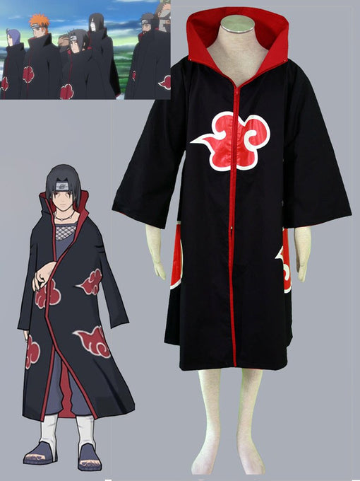 Men and Kids Anime Naruto Costume Akatsuki Cloak Itachi Cape Cosplay