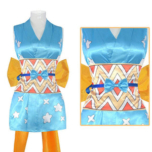 One Piece Costume Nami Cosplay Dress Set with Back Bow For Women Halloween Carnival Costumes 