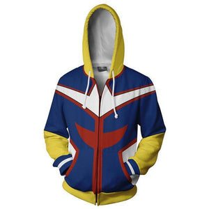 Mens My Hero Academia Printed Zippered Trainning Suit Hoodie Sweatshirt