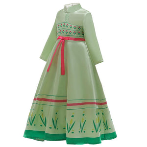 Kids Frozen Costume Princess Elsa Anna Cosplay Birthday or Party Dress With Accessories