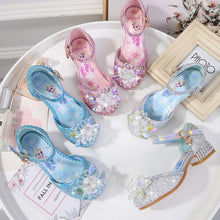 Load image into Gallery viewer, Kids Disney Frozen Costume Princess Elsa Anna Cosplay Crystal Low Heel Shoes
