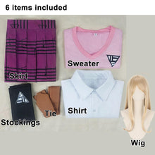 Load image into Gallery viewer, 6 PCS Danganronpa Costume Kaede Akamatsu Cosplay Dress Set School Uniform With Wig
