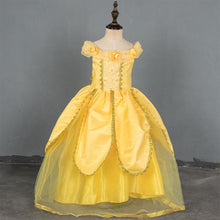 Load image into Gallery viewer, Kid&#39;s Beauty and the Beast Princess Belle Costumes Chiffon Dress With Accessories For Girls