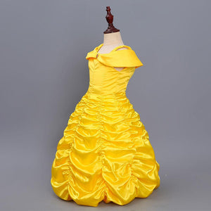 Kid's Beauty and the Beast Costume Princess Belle Costumes Yellow Dress With Accessories