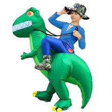 Load image into Gallery viewer, Inflatable Dinosaur Costume T-Rex Dino Rider Outfit Halloween Cosplay Blow Up Costume For Kids and Adults