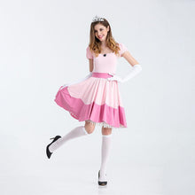 Load image into Gallery viewer, Womens Snow White as Princess Cosplay Pink Dress Costume With Handband and Gloves