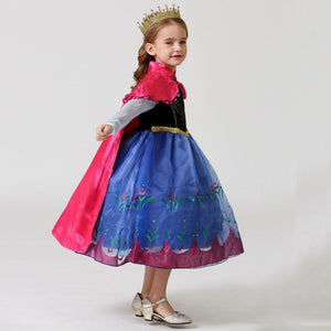 Kids Frozen Costume Princess Anna Cosplay Birthday or Party Dress With Accessories