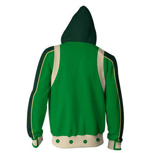 Mens My Hero Academia Printed Zippered Trainning Suit Hoodie Sweatshirt