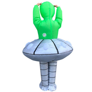 UFO Green Alien Inflatable Cosplay Costume Blow Up Suit Halloween party For Adults