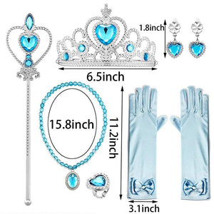 Kids Frozen Costume Princess Elsa Cosplay Birthday or Party Blue Dress With Accessories