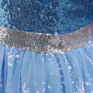Costume Princess Elsa Cosplay Dress with Robe For Girls Birthday Party Dress With Accessories