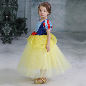 Snow White Costume Princess Costumes Puff Sleeve Dress With Accessories For Kids
