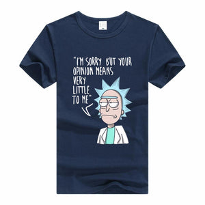 Mens Rick and Morty Cotton Tee Shirt Crew Neck Printed Summer Casual Tops