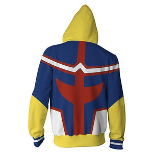 Mens My Hero Academia Printed Zippered Trainning Suit Hoodie Sweatshirt
