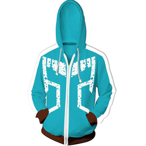Mens My Hero Academia Printed Zippered Trainning Suit Hoodie Sweatshirt