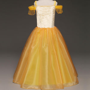 Kid's Beauty and the Beast Costume Princess Belle Costumes Yellow Dress With Accessories