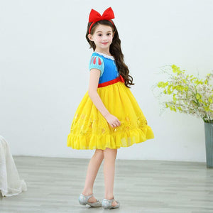 Princess Costume Snow White Summer Dress With Accessories For Toddler Girls Party
