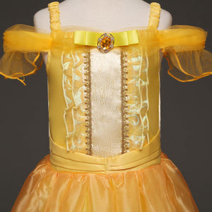 Kid's Beauty and the Beast Costume Princess Belle Costumes Yellow Dress With Accessories