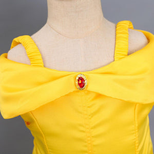 Kid's Beauty and the Beast Costume Princess Belle Costumes Yellow Dress With Accessories