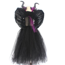 Load image into Gallery viewer, For Kids Maleficent Costume Evil Witch Cosplay Set With Wings and Horn Hat For Halloween Party