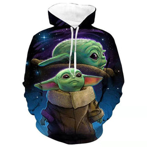 Mens Star Wars Mandalorian Printed Pullover Hoodie Sweatshirt