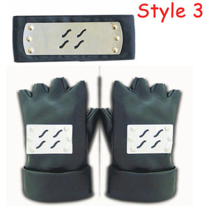 5 Styles Naruto Hatake Kakashi Cosplay Leaf Village Headband and Gloves 