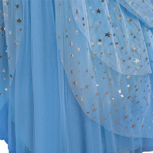 Costume Princess Elsa Cosplay Dress For Girls Birthday Party Dress With Accessories