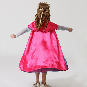 Kids Frozen Costume Princess Anna Cosplay Birthday or Party Dress With Accessories