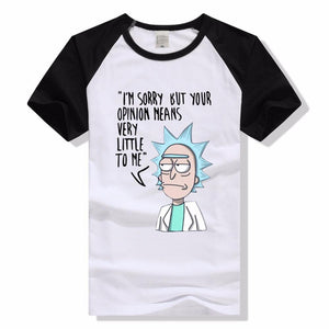 Mens Rick and Morty Cotton Tee Shirt Crew Neck Printed Summer Casual Tops