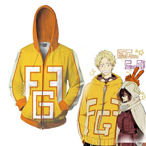 Mens My Hero Academia Printed Zippered Trainning Suit Hoodie Sweatshirt