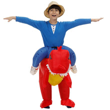 Load image into Gallery viewer, Inflatable Dinosaur Costume T-Rex Dino Rider Outfit Halloween Cosplay Blow Up Costume For Kids