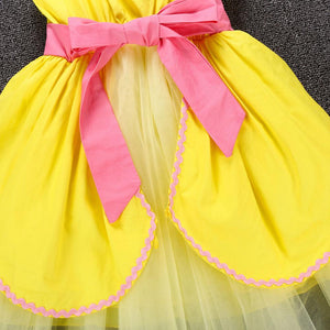 Kid's Beauty and the Beast Costume Princess Belle Costumes Cotton Yellow Dress With Accessories
