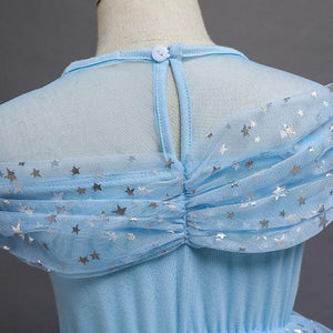 Girls Costume Princess Elsa Cosplay Dress Birthday Party Dress With Accessories
