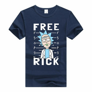 Mens Rick and Morty Cotton Tee Shirt Crew Neck Printed Summer Casual Tops