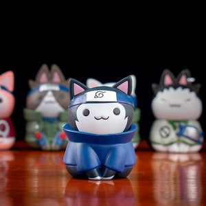 8Pcs 7cm Cat Cosplay Naruto Figure Naruto Itachi Sasuke Sakura Kakashi Cute Chibi Toys