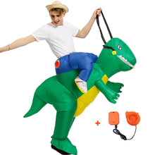 Load image into Gallery viewer, Inflatable Dinosaur Costume T-Rex Dino Rider Outfit Halloween Cosplay Blow Up Costume For Adults