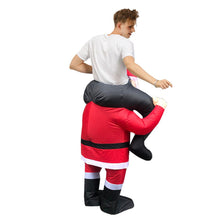 Load image into Gallery viewer, Inflatable Santa Claus Rider Cosplay Costume Blow Up Suit Halloween Christmas Party For Adults