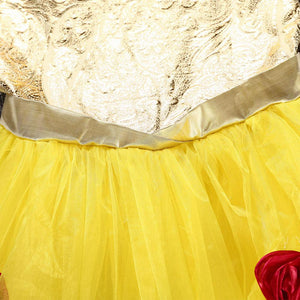 Kid's Beauty and the Beast Costume Princess Belle Costumes Yellow Dress With Accessories