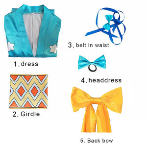 One Piece Costume Nami Cosplay Dress Set with Back Bow For Women Halloween Carnival Costumes 