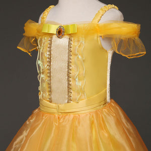 Kid's Beauty and the Beast Costume Princess Belle Costumes Yellow Dress With Accessories