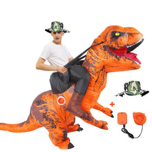 Load image into Gallery viewer, Inflatable Dinosaur Costume T-Rex Dino Tyrannosaurus Rider Outfit Halloween Cosplay For Adults