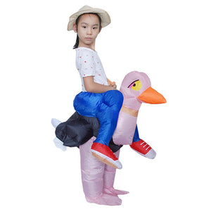 Inflatable Ostrich Rider Cosplay Costume Blow Up Suit Halloween Christmas Party For Adults