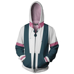 Mens My Hero Academia Printed Zippered Trainning Suit Hoodie Sweatshirt