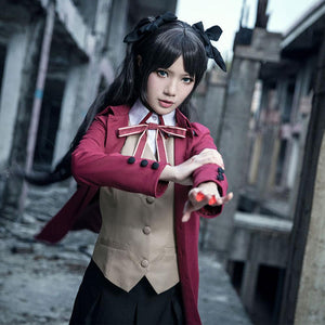 Women and Kids Fate Stay Night Costume Rin Tohsaka Cosplay School Uniform Full Sets