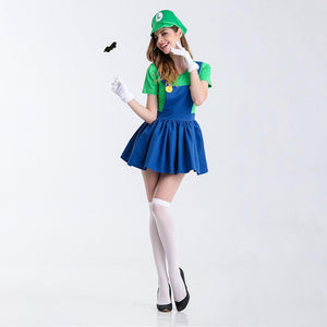 Game Super Mario Cosplay Dress Full Suit Halloween Costume For Female