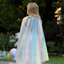 Load image into Gallery viewer, Kids Frozen Snow White Beauty and the Beast Costume Princess Elsa Anna Belle Cosplay Rainbow Capes Robe