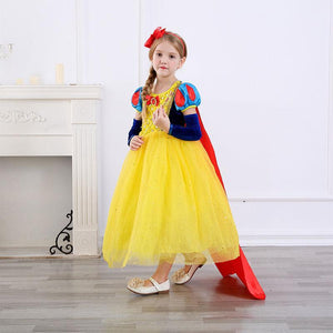 Kid's Snow White Costume Princess Costumes Puff Sleeve Dress With Accessories